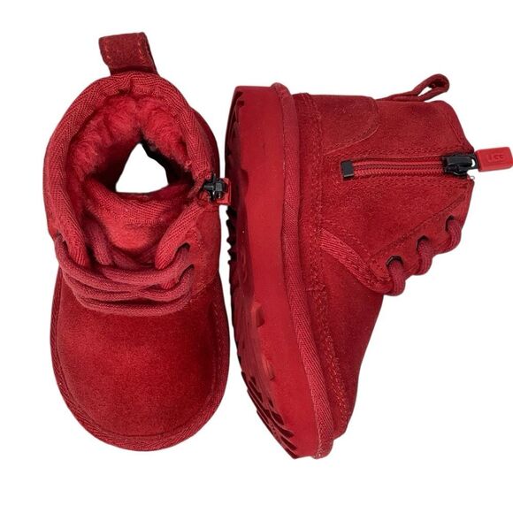 UGG Neumel II Boot Samba Red Suede Leather Toddler Ankle Booties Sz 6 - Picture 1 of 10